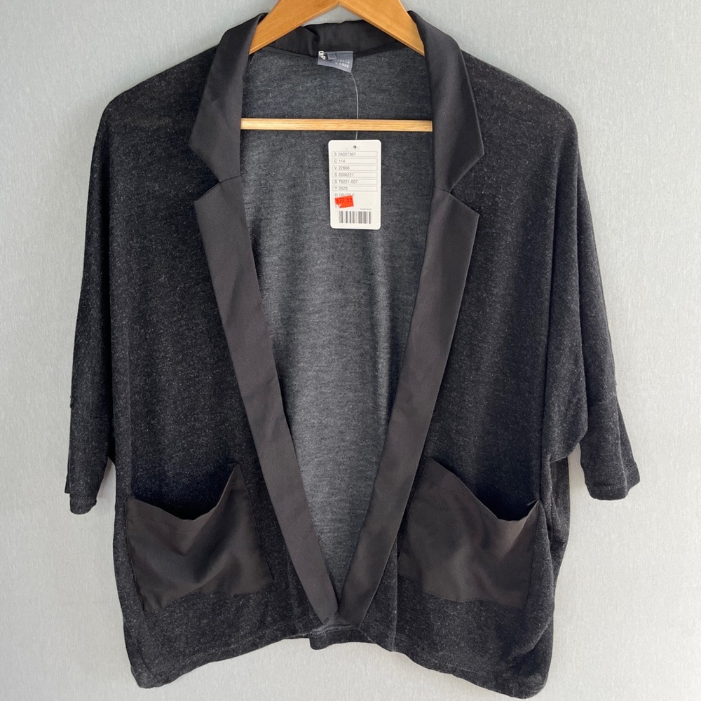 Sparkle & Fade Knit Open Front Cardigan *FLAW* Size XS Gray Black